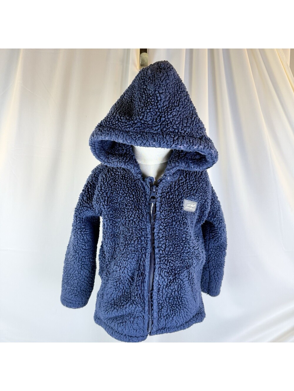 Kids' EDDIE BAUER Plush Sherpa Fleece Full Zip Hoodie Jacket Blue Sz 2T